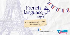 plakat wydarzenia French language cafe